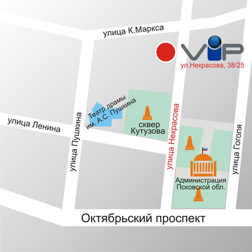 Схема проезда ООО "ВИП-Псков"